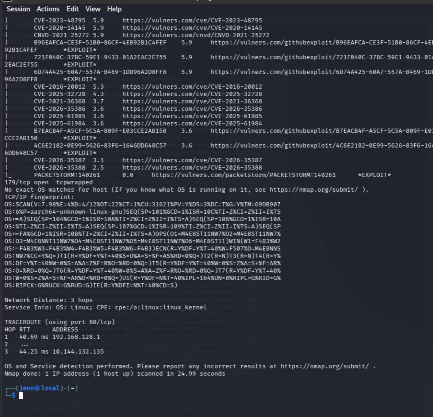 FRRouting banner in DNSVersionBindReqTCP output